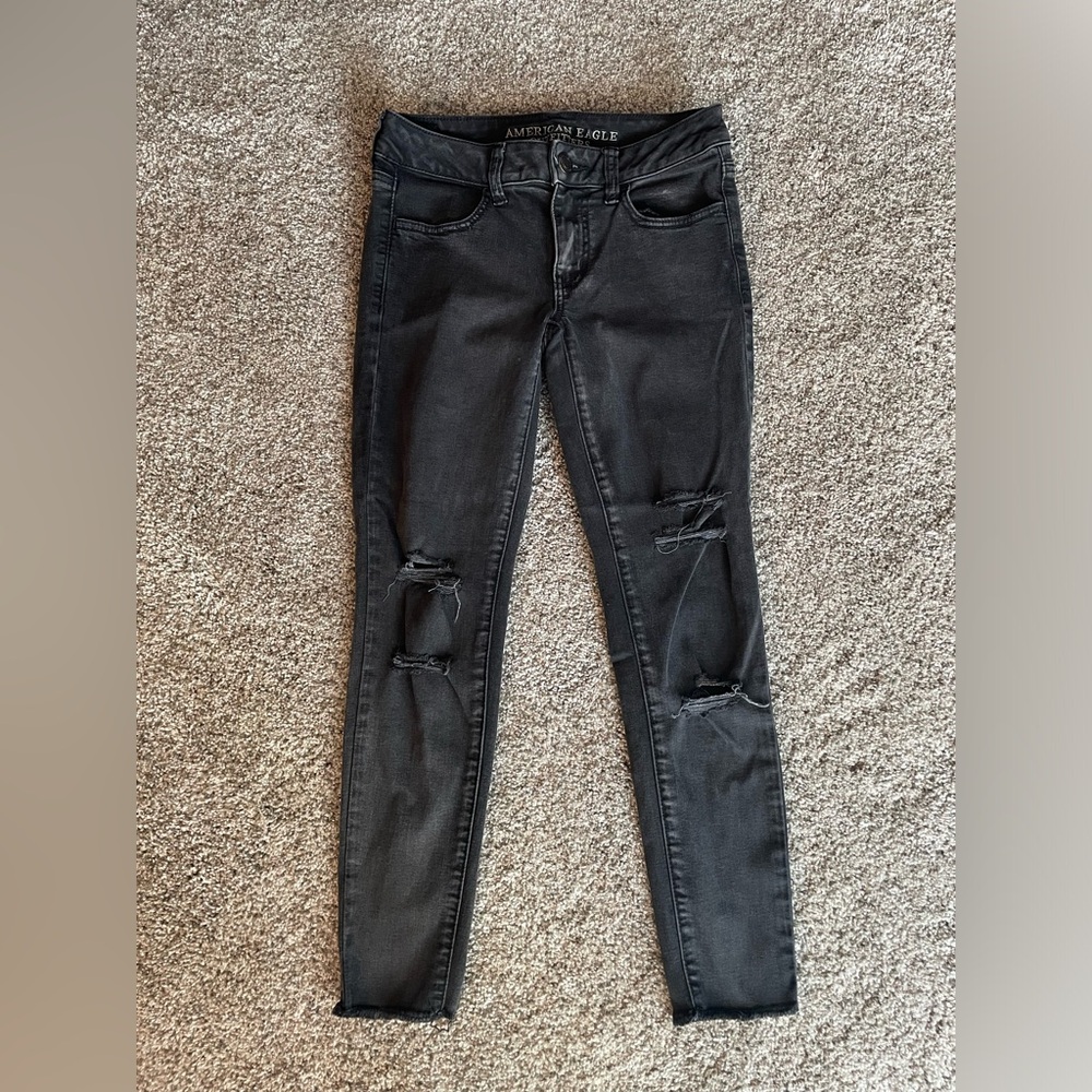 American Eagle Distressed Black Jeans